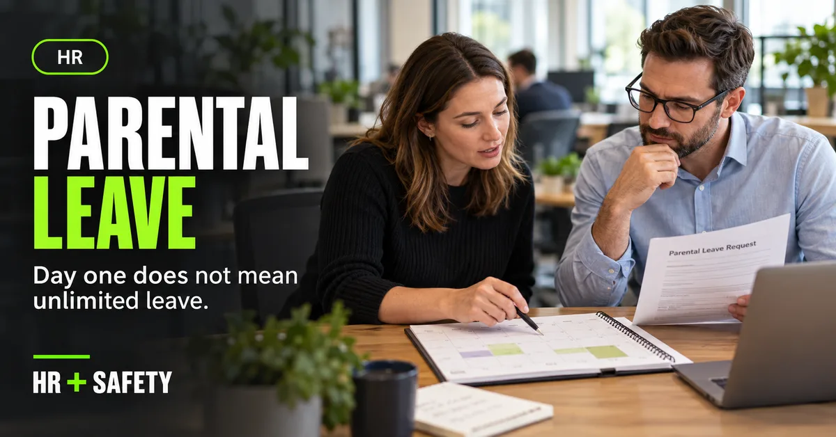 Manager and employee reviewing a calendar and unpaid parental leave request