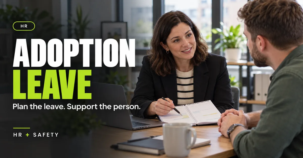 HR adoption leave guide with a manager planning an employee's leave