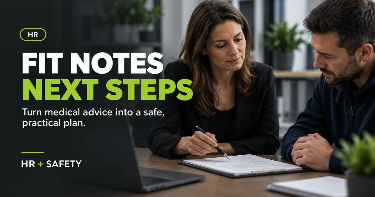 Manager and employee discussing fit-note advice and return-to-work adjustments